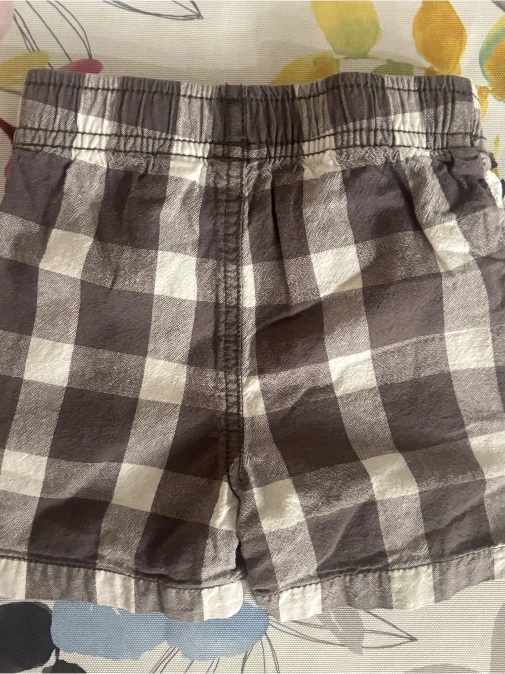 Boy’s Gray Plaid Drawstring Kids Shorts